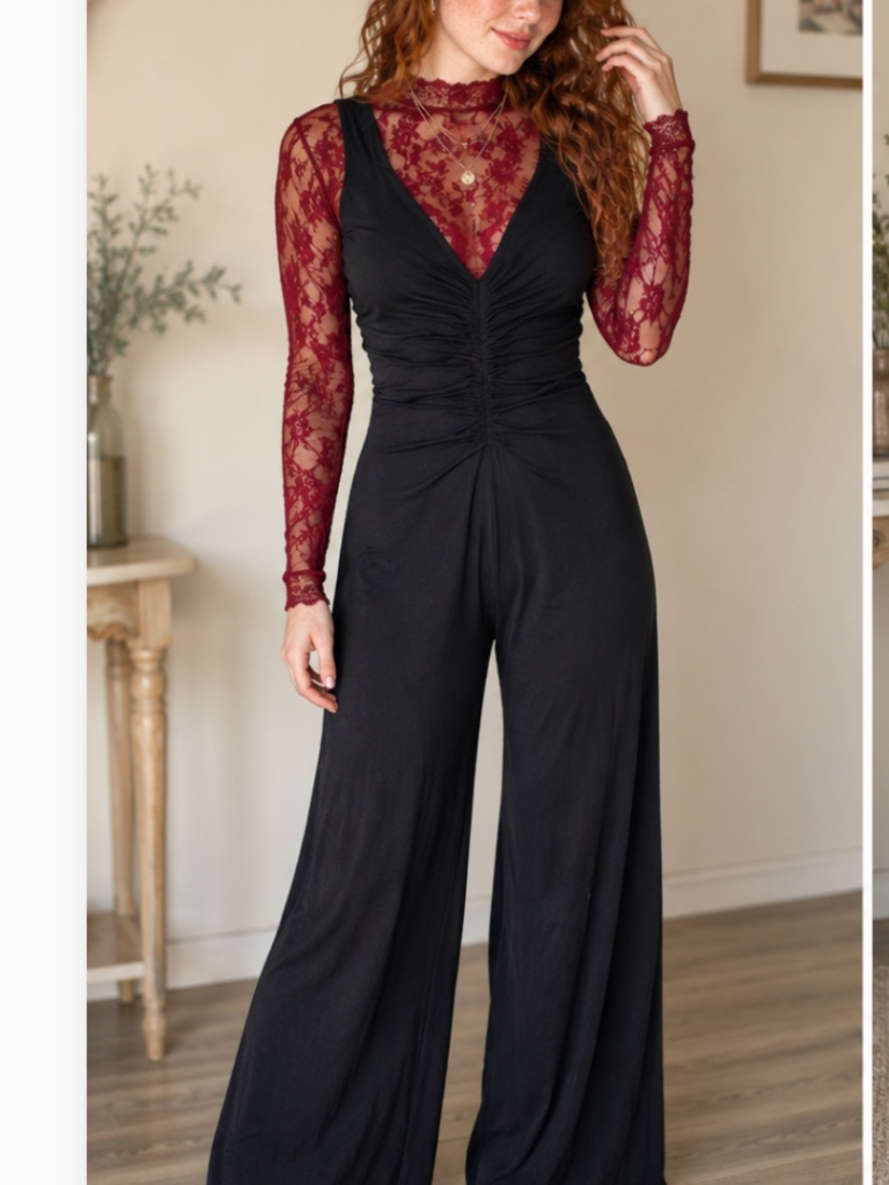 Black Wide-Leg Jumpsuit Romper - S
